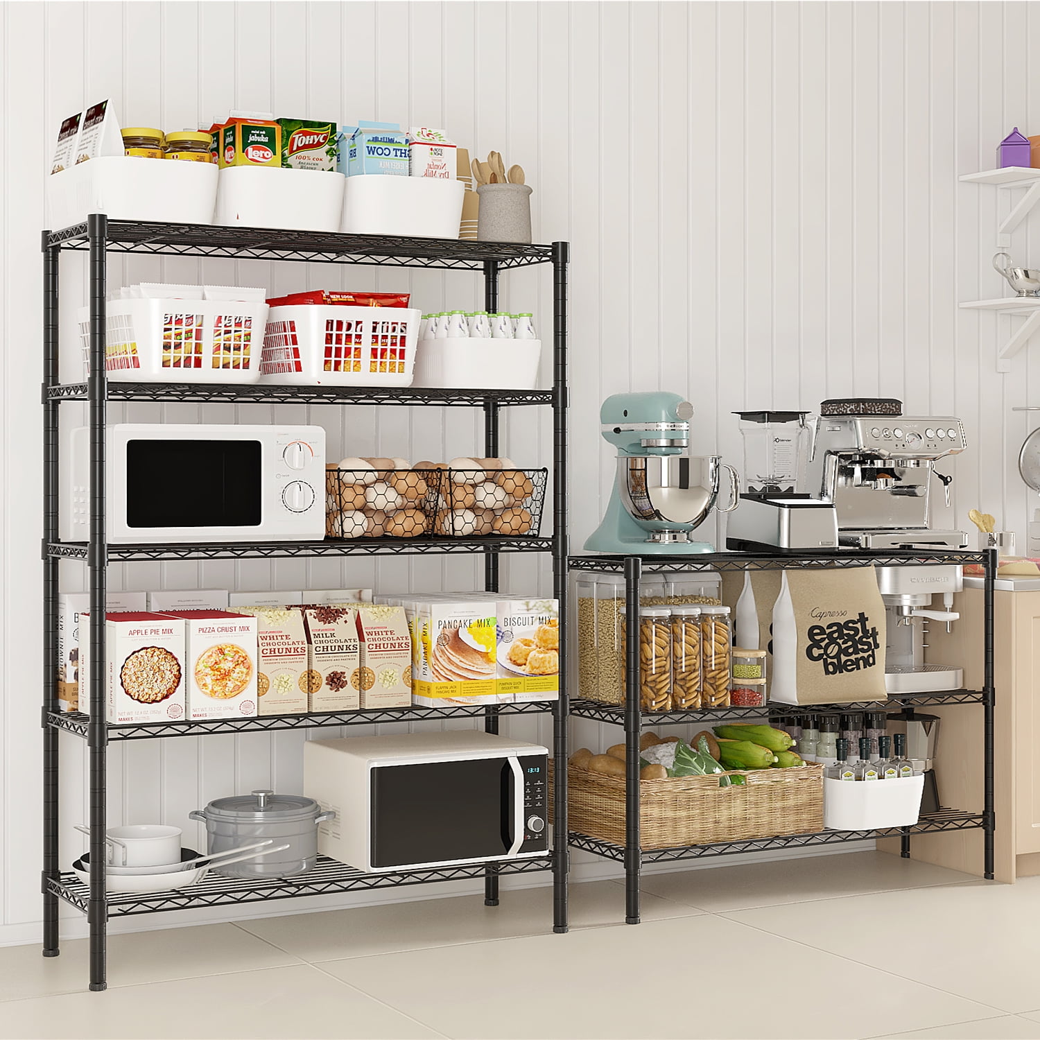 Ktaxon 1140LBS Heavy Duty Wire Shelving, 4-Tier Steel Garage Storage Rack, Adjustable DIY Metal Commercial Shelving for Garage Pantry Storage Organizer, 49.2"W x 13.8"D x 70.8"H