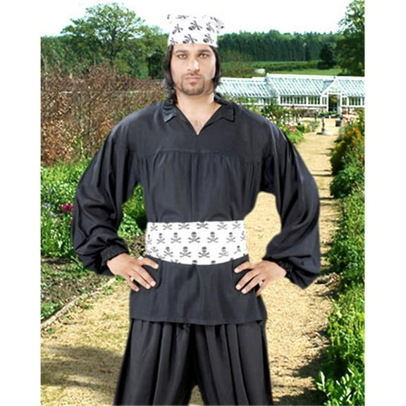 The Pirate Dressing C1116 Early Renaissance Shirt- Black - Small & Medium