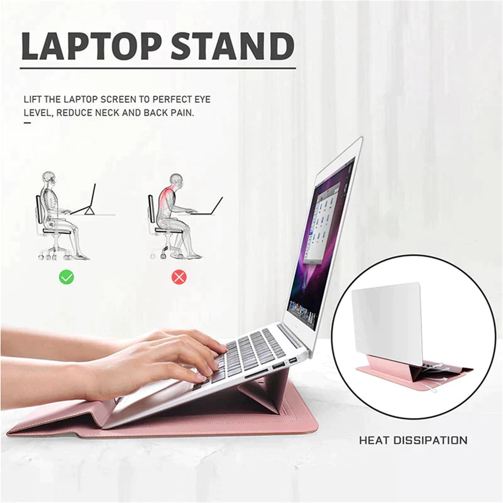 COM1950s Universal 13-14 Inch Laptop Sleeve with Adjustable Stand,Portable Laptop Bag for Travel,Multifunctional Protective Case Featuring Magnetic Closure and Accessory Storage