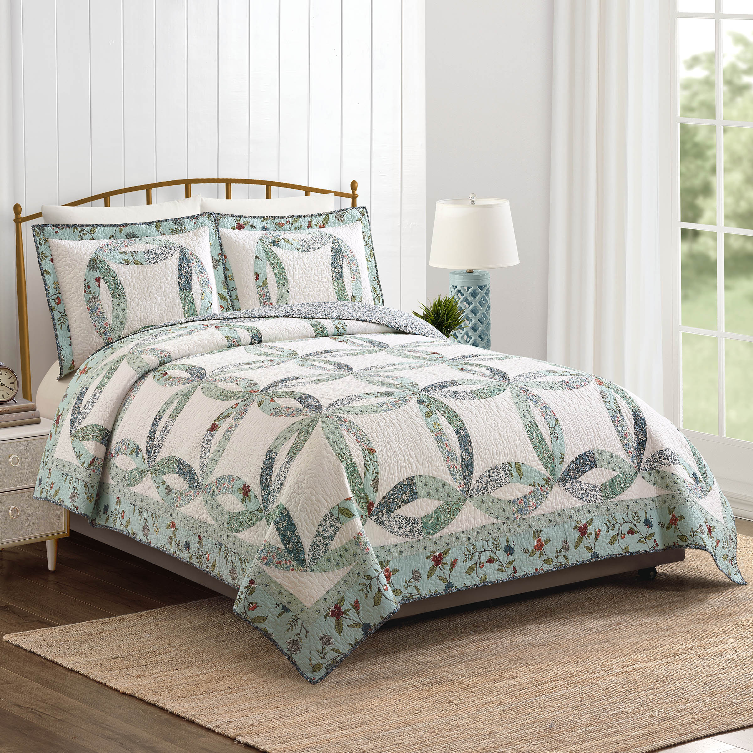 Modern Heirloom Felicity Blue 2-Piece Quilt Set, Twin
