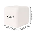 thumbnail image 3 of Tofu Squishy, Cube Shaped Slow Rebound, Soft Gel Construction, Tension Relief, Adult Workplace, White Face, 1 Pc, 3 of 7
