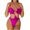 00 # Hot Pink, variant on REORIAFEE Women Swimsuit Bikini Bathing Suit Retro Bathing Suit One Piece Hollow Out Push Up Bikini Pad Swimwear Beachwear Green L