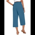 thumbnail image 4 of Pantalones Cortos para Mujer, Informales, con Cordón y Bolsillos, Holgados, de Cintura Alta y Pierna . Azul Oscuro L, 4 of 6