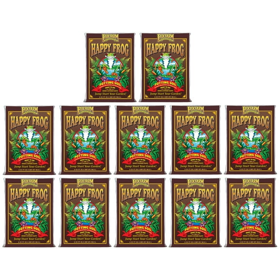 Foxfarm pH Adjusted Happy Frog Potting Soil Mix 2 Cubic Feet Bag (12 Pack)