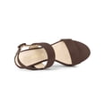 thumbnail image 4 of BLISSFUL STEP Women's Slingback Platform Heels Chunky High Heel Sandals Coffee (Size 6), 4 of 7