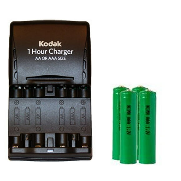 Kodak AA / AAA Smart Charger + 4 AAA NiMH Batteries (1200 mAh)