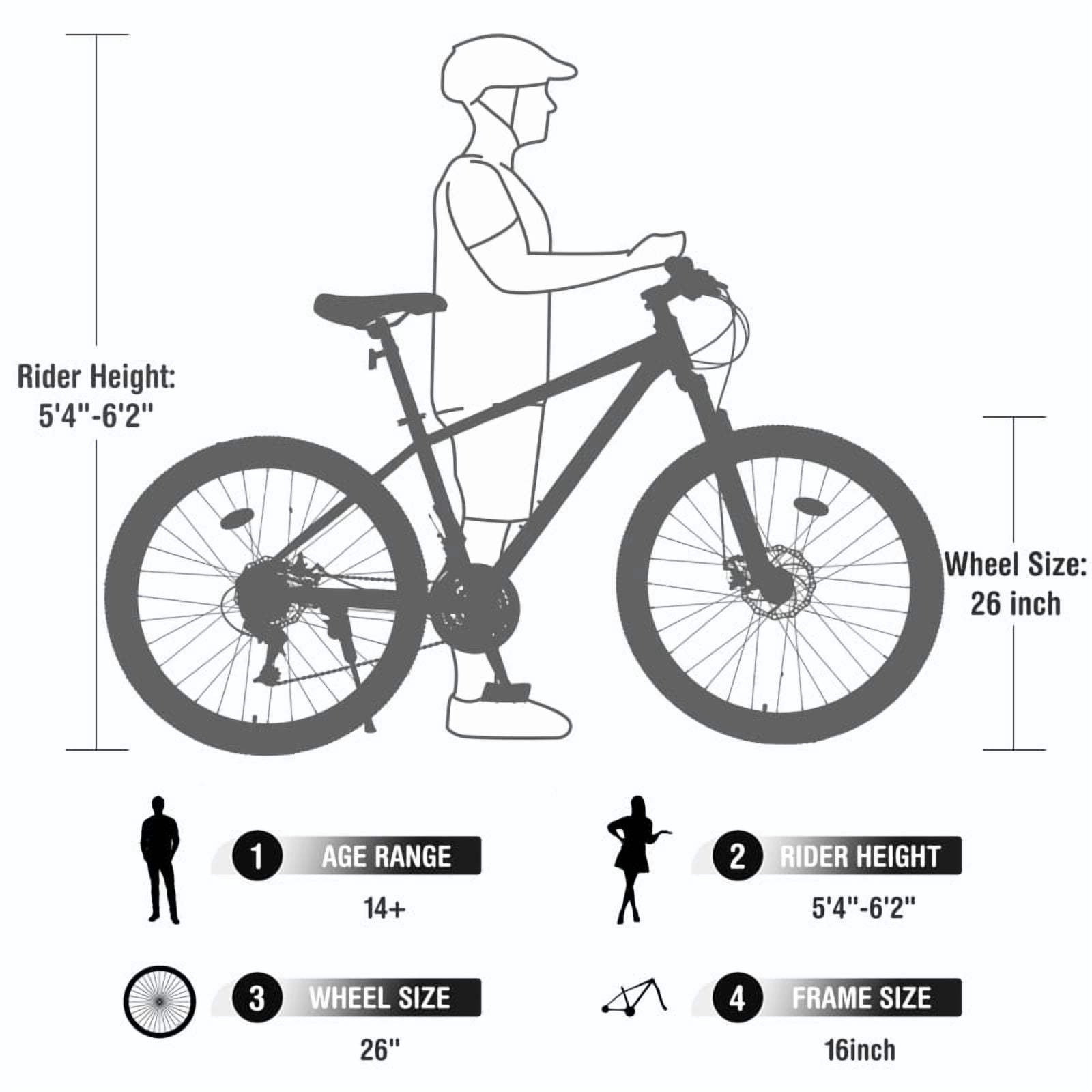 【LuckyNote】Mountain Bike for Men and Women 26 inch 24 Speed Suspension Fork KENDA Tires