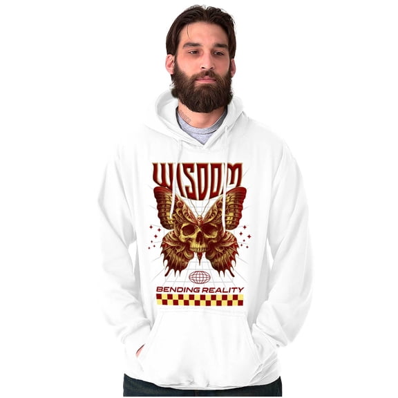 Gothic Wisdom Reality Skull Butterfly Hoodie Sweatshirt Women Men Brisco Brands S