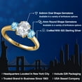 thumbnail image 2 of Gem Stone King 2.21 Ct Oval White Topaz Swiss Blue Topaz 18K Yellow Gold Plated Silver Ring, 2 of 6