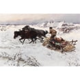 thumbnail image 3 of Jaroslav Věšín 14x11 Black Modern Framed Museum Art Print Titled - Funny Sledge Ride (1890), 3 of 5