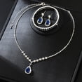 thumbnail image 4 of Faty-T Rhinestone Bridal Wedding Jewelry Set Silver Necklace Earrings Bracelet Sets Formal Prom Costume Jewelry Sets for Women, 4 of 10