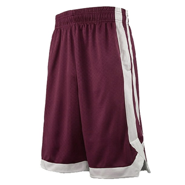 Toptie TopTie 2Tone Basketball Shorts For Men with Pockets, Pocket Training ShortsMaroonXL