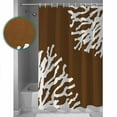 thumbnail image 4 of Coral Brown Waterproof Fabric Shower Curtain, White Coastal Ocean Marine Nautical Beach Shower Curtain for Bathroom Curtains Bathtubs Hotel Washable Shower Curtains with 12 Hooks Long 72x78in, 4 of 6