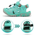 thumbnail image 4 of DREAM PAIRS Kids Girls Boys Soft Sole Crib Sandals Toddler Beach Sneakers Shoes 181108K LIGHT/GREEN/CORAL Size 3, 4 of 5