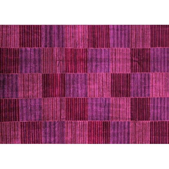 Ahgly Company Indoor Rectangle Checkered Pink Modern Area Rugs, 3' x 5'