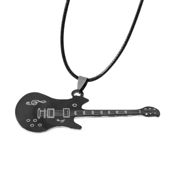 YIEMEEN Fashionable Music Instrument Necklace Guitar Pendant Neckchain Statement Jewelry