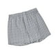 thumbnail image 3 of Ropa interior para hombres Boxers Algodón que absorbe la humedad Transpirable Cintura media Calzoncillos cómodos Louge Cuadros azules y negros L para 65-75 kg, 3 of 8