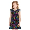 thumbnail image 1 of Vsdgher Art Graffiti pour Filles Chemises de Nuit Manches Courtes à Volants Robe de Nuit Pyjama pour Fête Pyjama-TG, 1 of 6