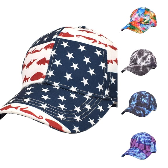 XIAOCHA Womens Tie‑Dye Print Baseball Cap Adjustable Hat Band Outdoor Dad Hat,Navy