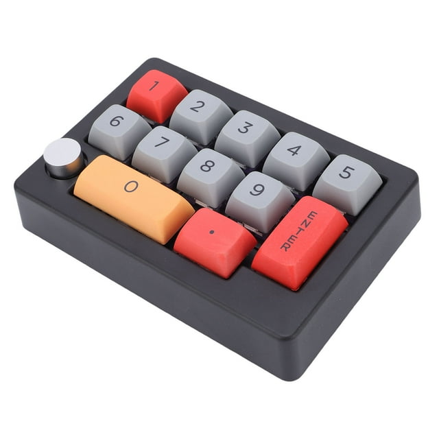 Numpadm Mecánico, RGB Retroiluminado Con Teclado Numérico Con Cable USB Con Control De Perillas, 12 Teclas De Macro Programables Almohadilla Mecánica Intercambiable Para El
