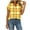10# Yellow, variant on Ihhxva Tops for Women Plaid Button-Up Blouse Fit Button Detail Moisture-Wicking V-Neck Short Sleeve Shirt S-2XL