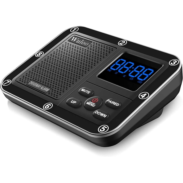Alarme Sans Fil pour Allée Extérieure 1800 Pieds Détecteur de Mouvement Système d'Alerte pour Allée, Rechargeable y