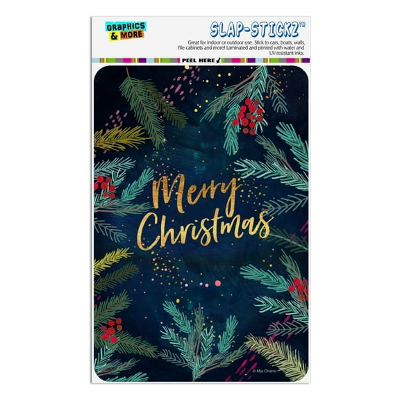 Merry Christmas Stars Pine Needles Home Business Office Sign