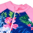 thumbnail image 3 of ASFGIMUJ Toddler Swimsuit Girl Baby 1 Pieces Summer Long Sleeve Rash Guard Cute Flower Print Zipper Up Jumpsuit Swimwear Girls Bathing Suit,Size 8-9Y, 3 of 8