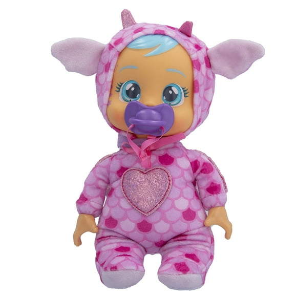 Cry Babies Tiny Cuddes Bruny - Poupée Bébé de 9 Pouces, Crie de Vraies Larmes, Rose et Bleu