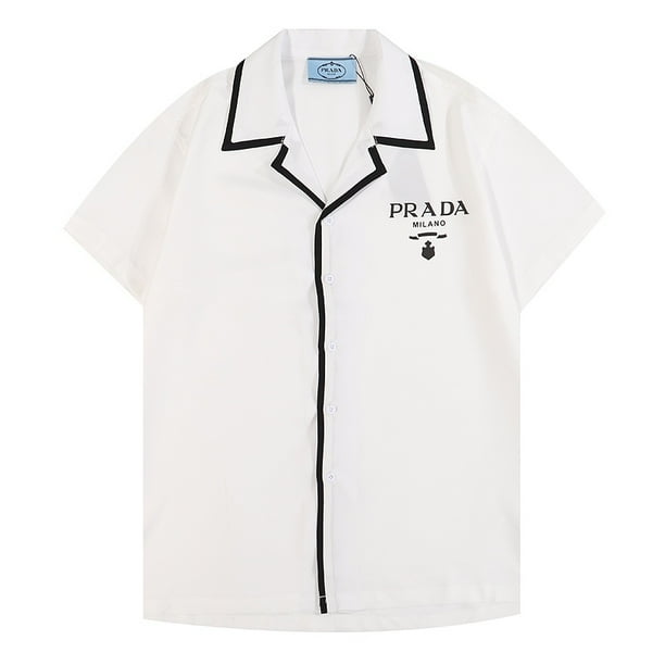 Q35 # Nuevo Verano Prada Hombres Gráfico Impresión Digital Camisa De Manga Corta Moda Tops Playa Camisetapangjing