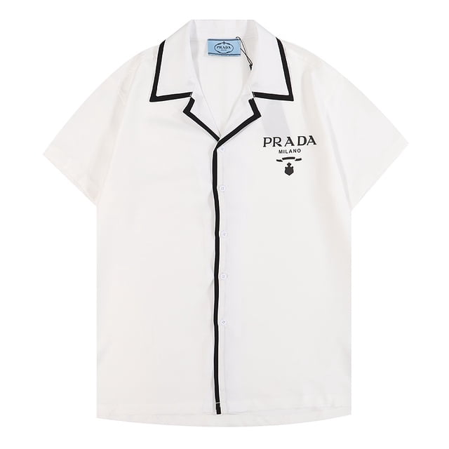 Q35 # Nuevo Verano Prada Hombres Gráfico Impresión Digital Camisa De Manga Corta Moda Tops Playa Camisetapangjing