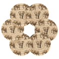 thumbnail image 2 of 6 coil coasters 3.94x3.94x0.24 inch water coasters Drink coasters with cup holders Absorbent coasters Heat resistant for bar protection Gray Elephant Seamless, 2 of 7