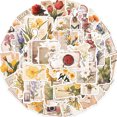 thumbnail image 3 of Calcomanías impermeables de vinilo con forma de flor, 50 unidades por lote, 3 of 4