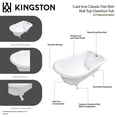 thumbnail image 5 of Aqua Eden VCTND543019W6 54-Inch Cast Iron Classic Flat-Rim Roll Top Clawfoot Tub (No Faucet Drillings) in White/Polished Nickel, 5 of 6