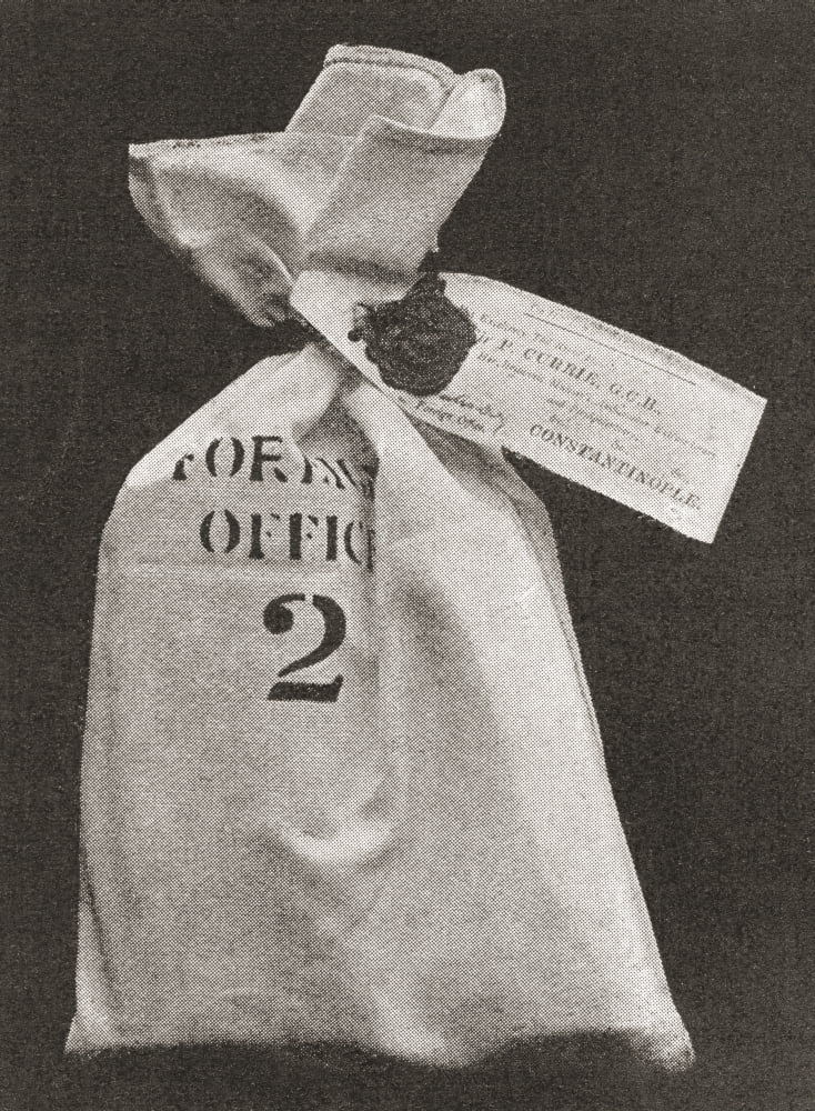 A Foreign Office Dispatch Bag Sealed And Addressed To The British Ambassador At Constantinople Ready For Delivery To A Queens Foreign Service Messenger From The Strand Magazine Published 1896 Canvas A
