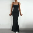 thumbnail image 2 of Siilsaa Women's Sexy Lounge Slip Long Dress Elegant Sleeveless Backless Ribbed Bodycon Maxi Dresses Grey,S, 2 of 4