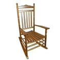 thumbnail image 3 of Resenkos Outdoor Solid Wood Rocking Chair with Armrest, Patio Wooden Rocker for Porch Backyard Garden Oak, 3 of 8