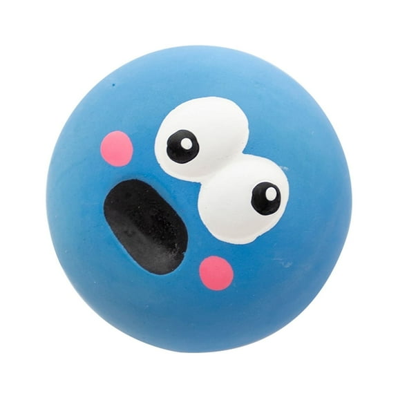 Dog Toy,Latex Squeaky Dog Toy Ball Funny Face Soft Puppy Interactive Fetch Play Sound Balls for Puppy Small Medium Pet Dog[Blue]