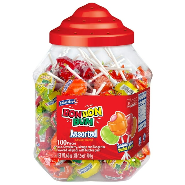 Colombina Bon Bon Bum Assorted Gum Pops 100 ct.