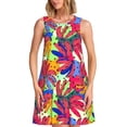 thumbnail image 1 of Balery Colorful Bananas Vestidos de verano para mujer con estampado: vestido holgado sin mangas, vestido playero informal y cómodo para días calurosos., 1 of 7