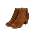 thumbnail image 5 of New Women Breckelles Seattle-24 Faux Suede Fringe Chunky Heel Ankle Boot, 5 of 5