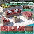 thumbnail image 4 of Clouddwell 7 Piece Patio Furniture Set Wicker Rattan Patio Conversation Set Outdoor Sectional Sofa Set with Coffee Table and Black Cushions(Waterproof Cover Included), 4 of 6