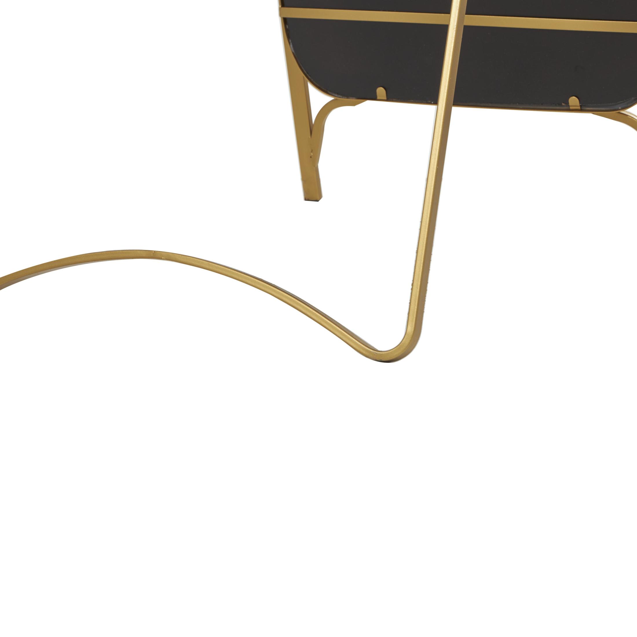 DecMode 18" x 65" Gold Metal Arched Freestanding Foldable Floor Mirror