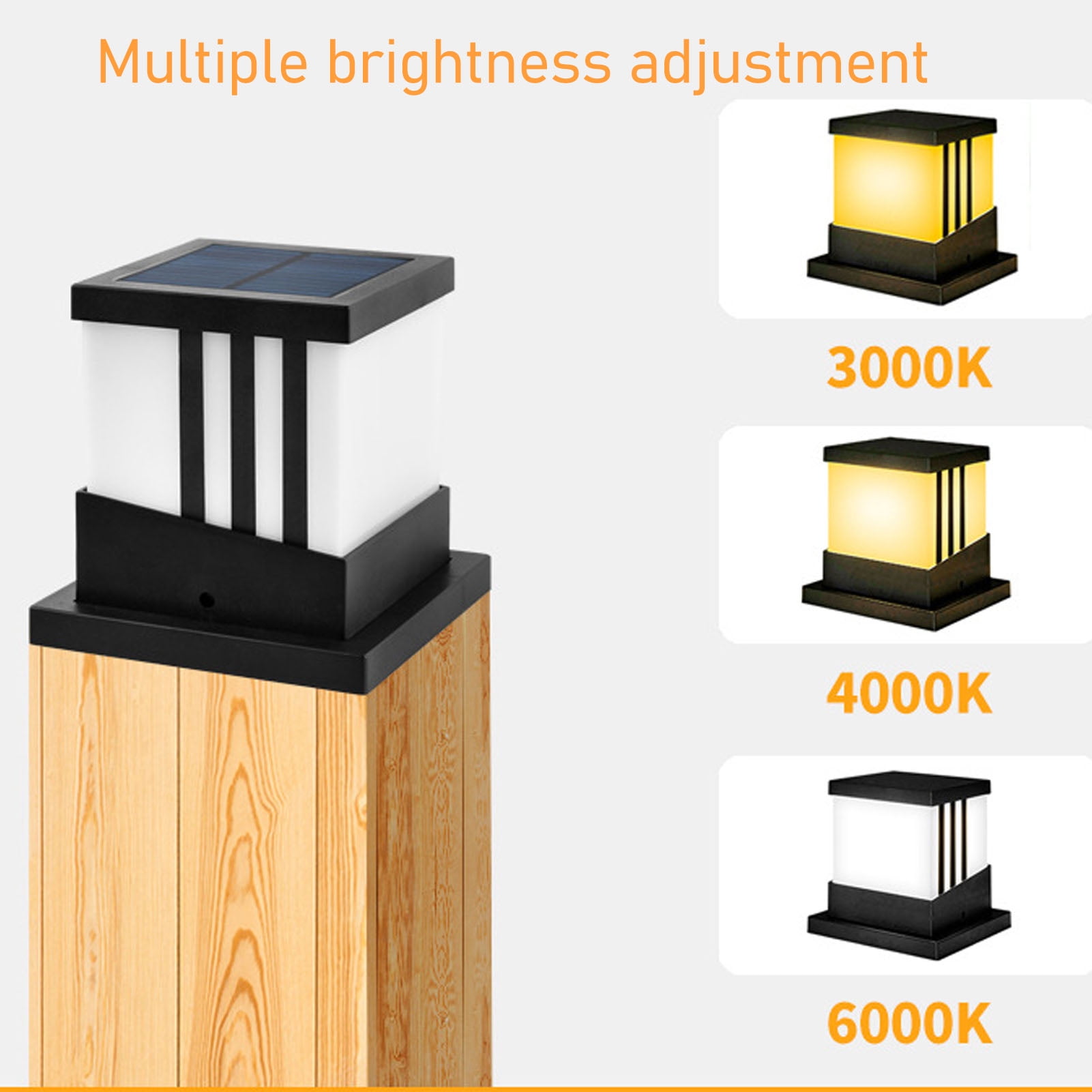Patio Decor Outdoor Solar Lamp Post Light, Waterproof Outdoor Solar Post Cap Light for Courtyard