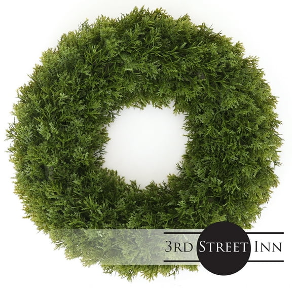 3rd Street Inn 14" Indoor/Outdoor Cypress Wreath (M)