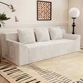 thumbnail image 3 of 71 Inch Corduroy Sofa Like Ergonomic Deep Seat Loveseat for Living Room Bedroom and Conference Room Use 3 Seats, Ancient White, 3 of 5