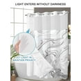 thumbnail image 4 of No Hook Cloth Fabric Shower Curtain with Snap in Liner, White Gray Marble Waterproof Shower Curtains Set with See Through Top Window, Modern Minimalist Abstract Texture Bath Curtains Shower 72"x96", 4 of 6