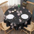 thumbnail image 3 of Pioneer Flower Floral Print Pattern Round Tablecloth 60"x60",Wrinkle Wipeable Table Cloth for Kitchen Dining Room Picnic Patio Party, 3 of 6