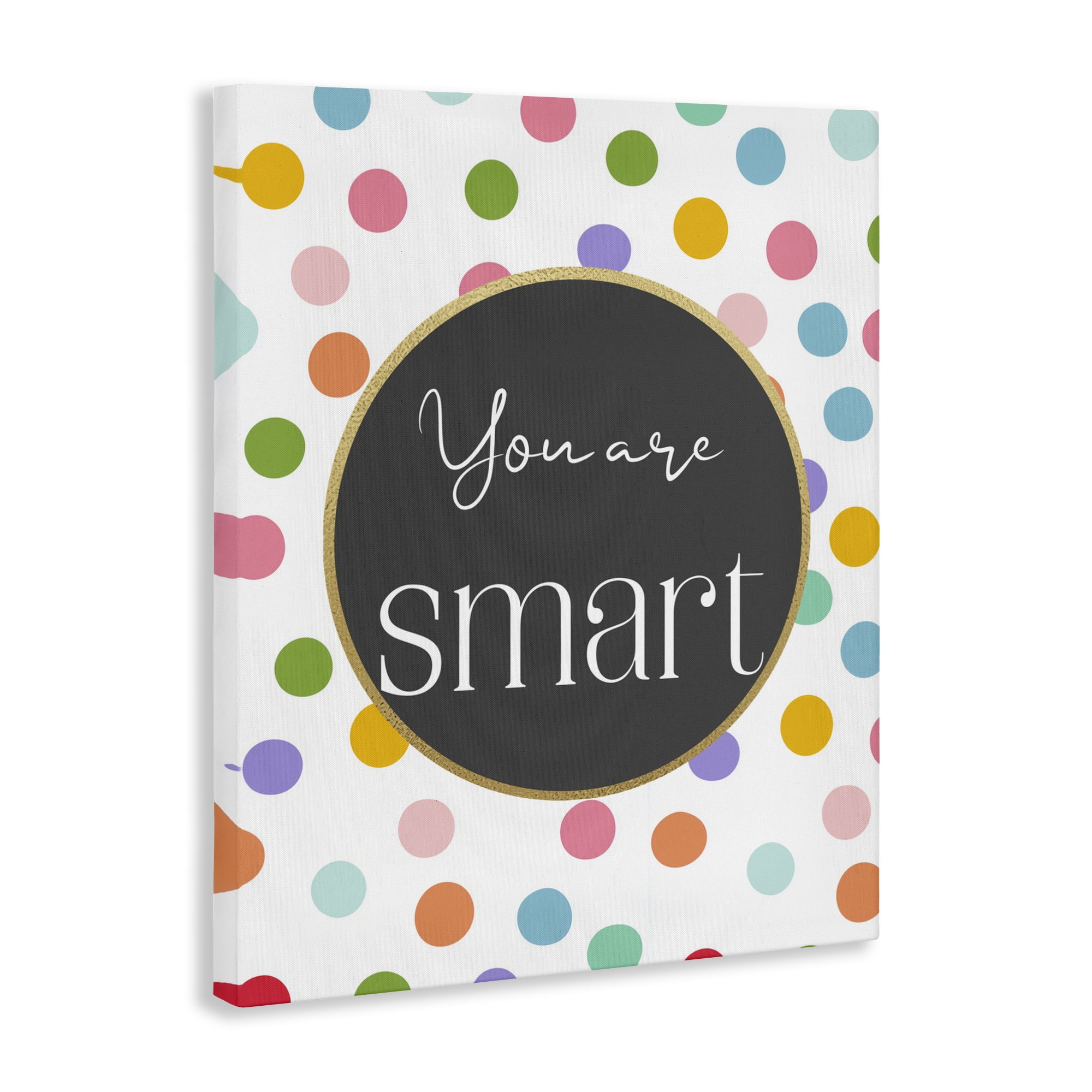 Stupell Industries You Are Smart Polka Dots Canvas Wall Art, design by Christine Simpson Art