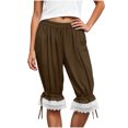 thumbnail image 2 of Hzzrkos Women Casual Fashion Solid Color Elastic‑Waist Loose Capri Pants With Pockets Relaxed‑Fit Trousers for Daily‑wear Home Outdoor Travelling, 2 of 9